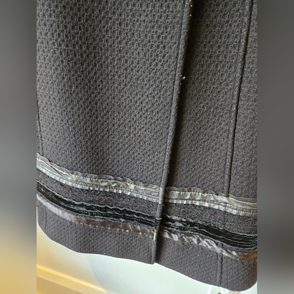 D&G Black Belted Coat with Satin/Velvet Trim Detail Size 40 - Picture 6 of 13